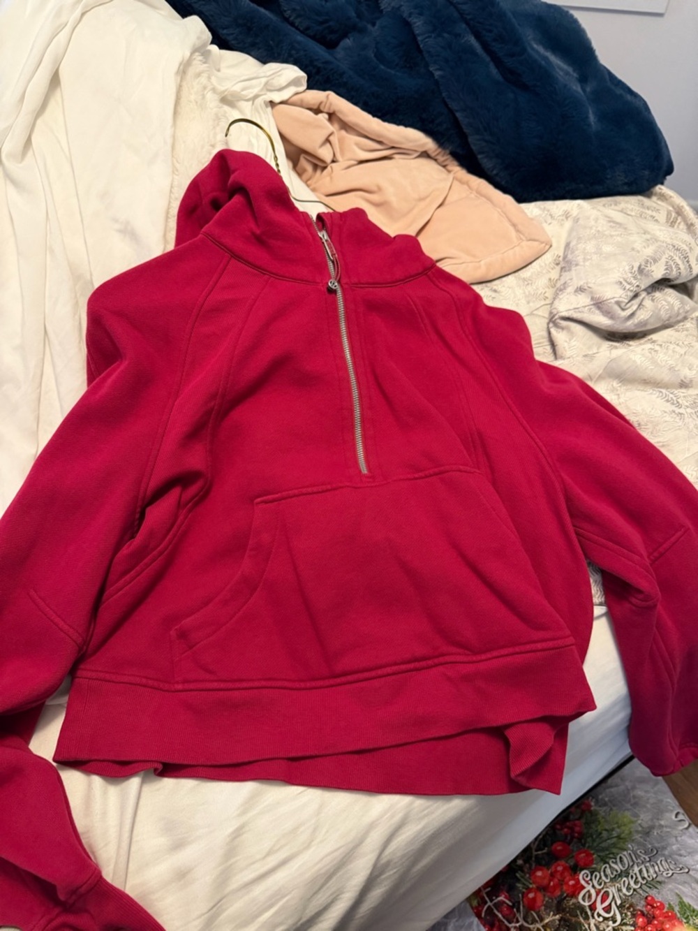 Lululemon Scuba Oversized Half Zip Hoodie M/L Berry Rumble